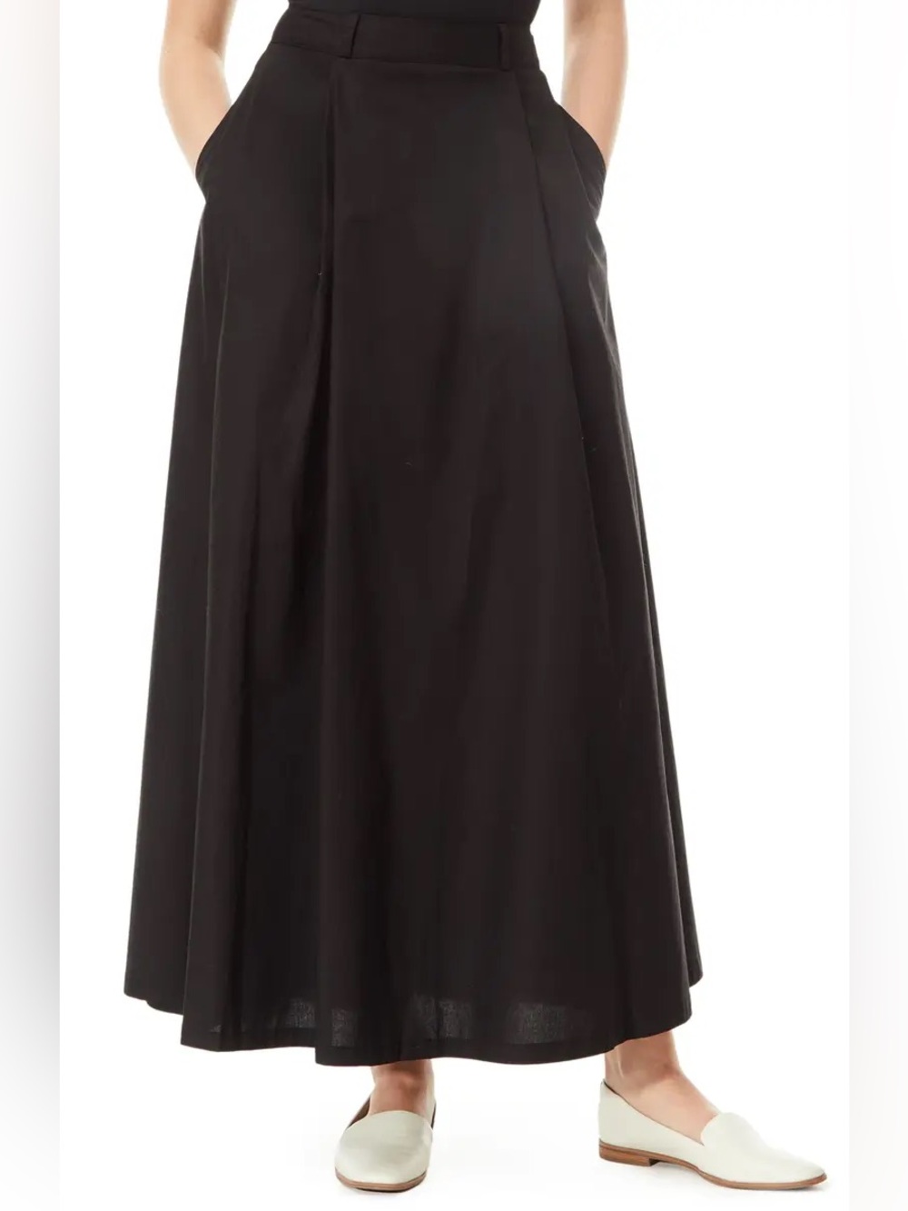 Black A-Line Maxi Skirt